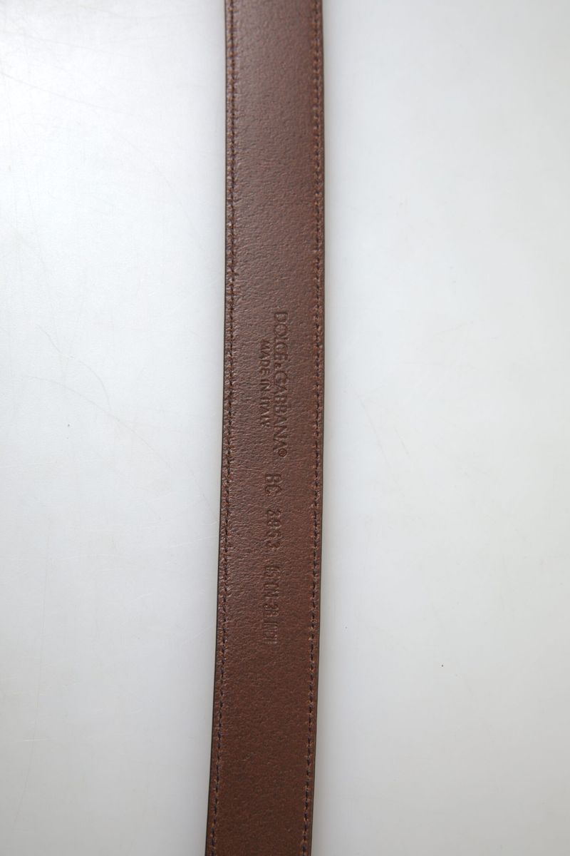 Cintura da uomo pelle marrone fibbia metallo - 95 CM / 38 INCHES