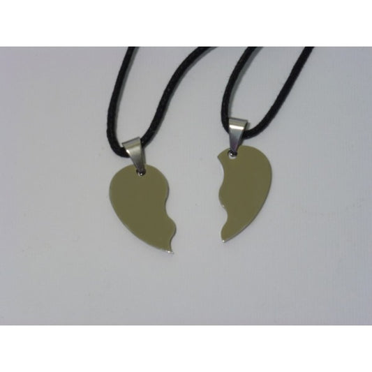 Coppia di collane con cuore - Colore Argento