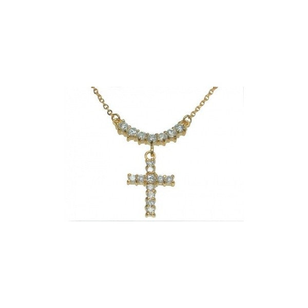 Collana e Pendente in Argento 926 laccato oro con diamanti sintetici