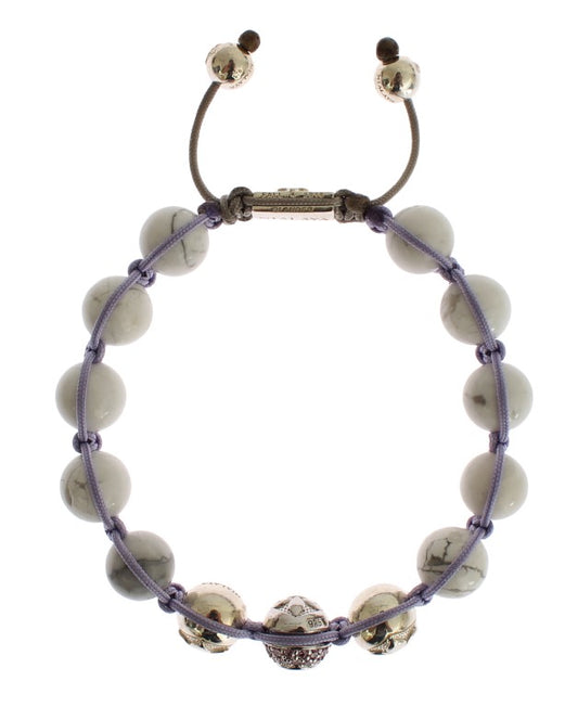 Bracciale in argento 925 con howlite viola CZ - S