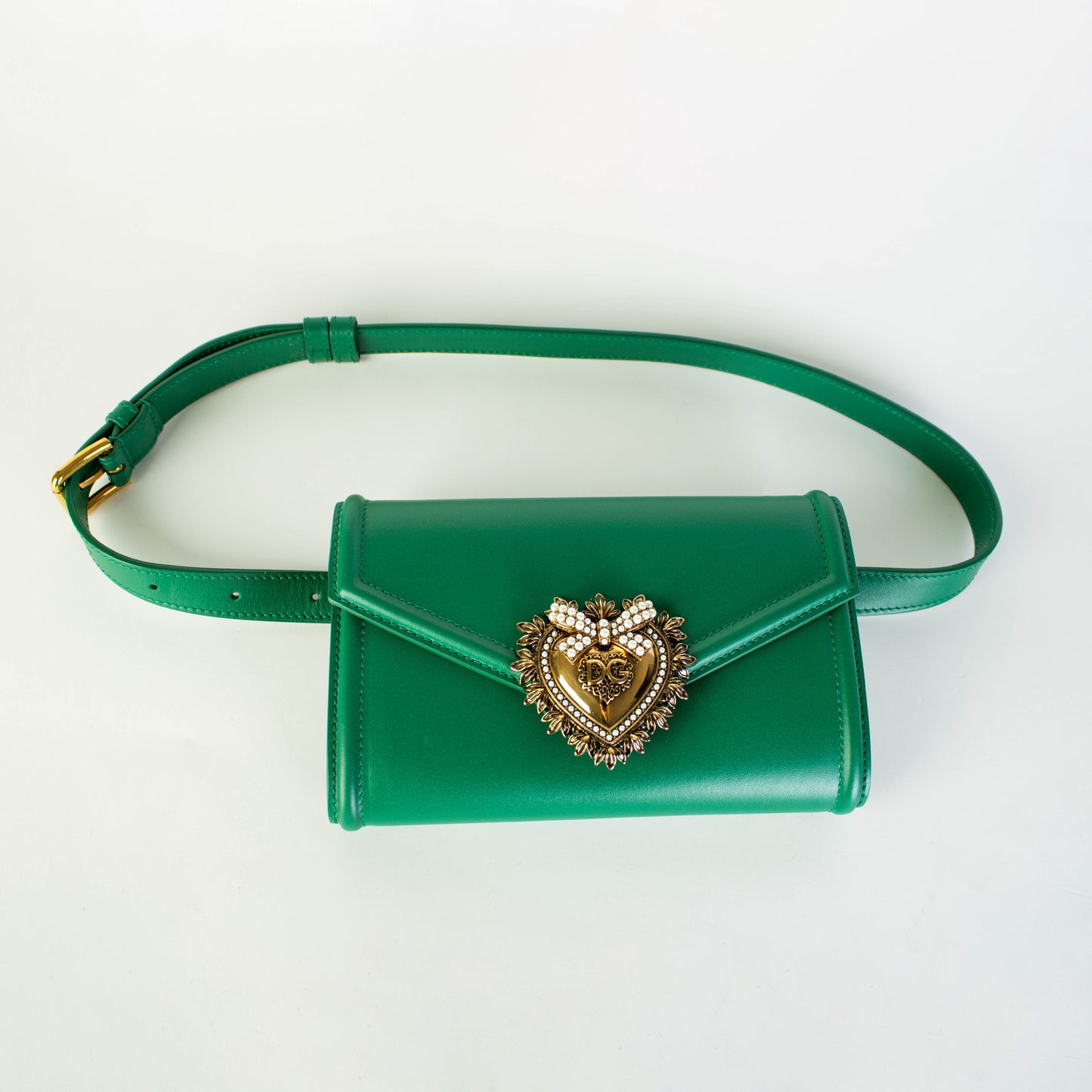 Pochette Devotion in pelle verde - WOMEN