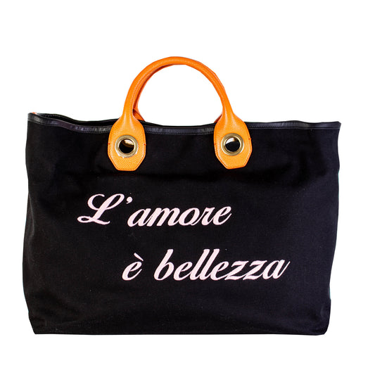 Borsa a mano maxi 'L'Amore è bellezza' - WOMEN