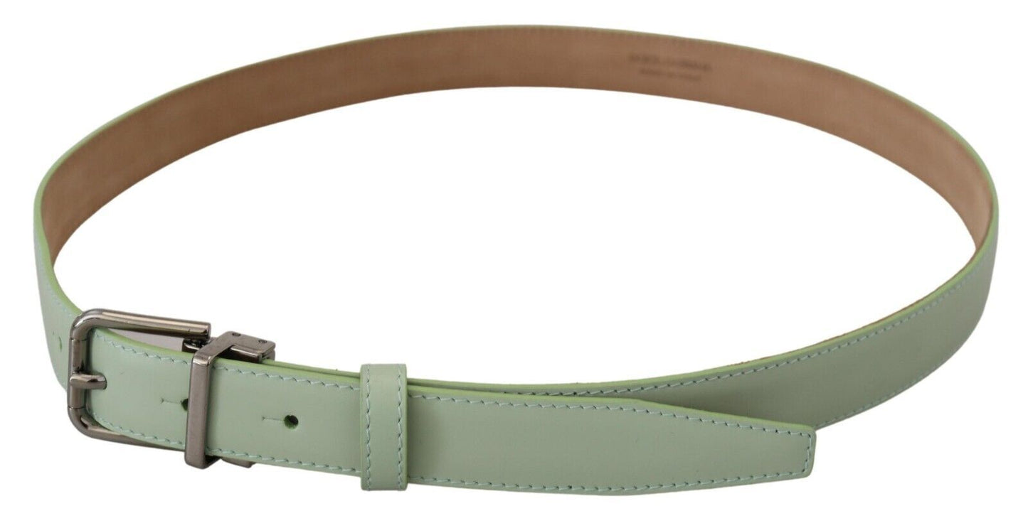 Fibbia metallo tono argento pelle verde menta - 90 CM / 36 INCHES